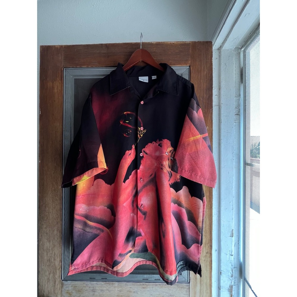 Vintage 90s Playboy Pamela Anderson Bubble Graphic Camp Shirt Size XL